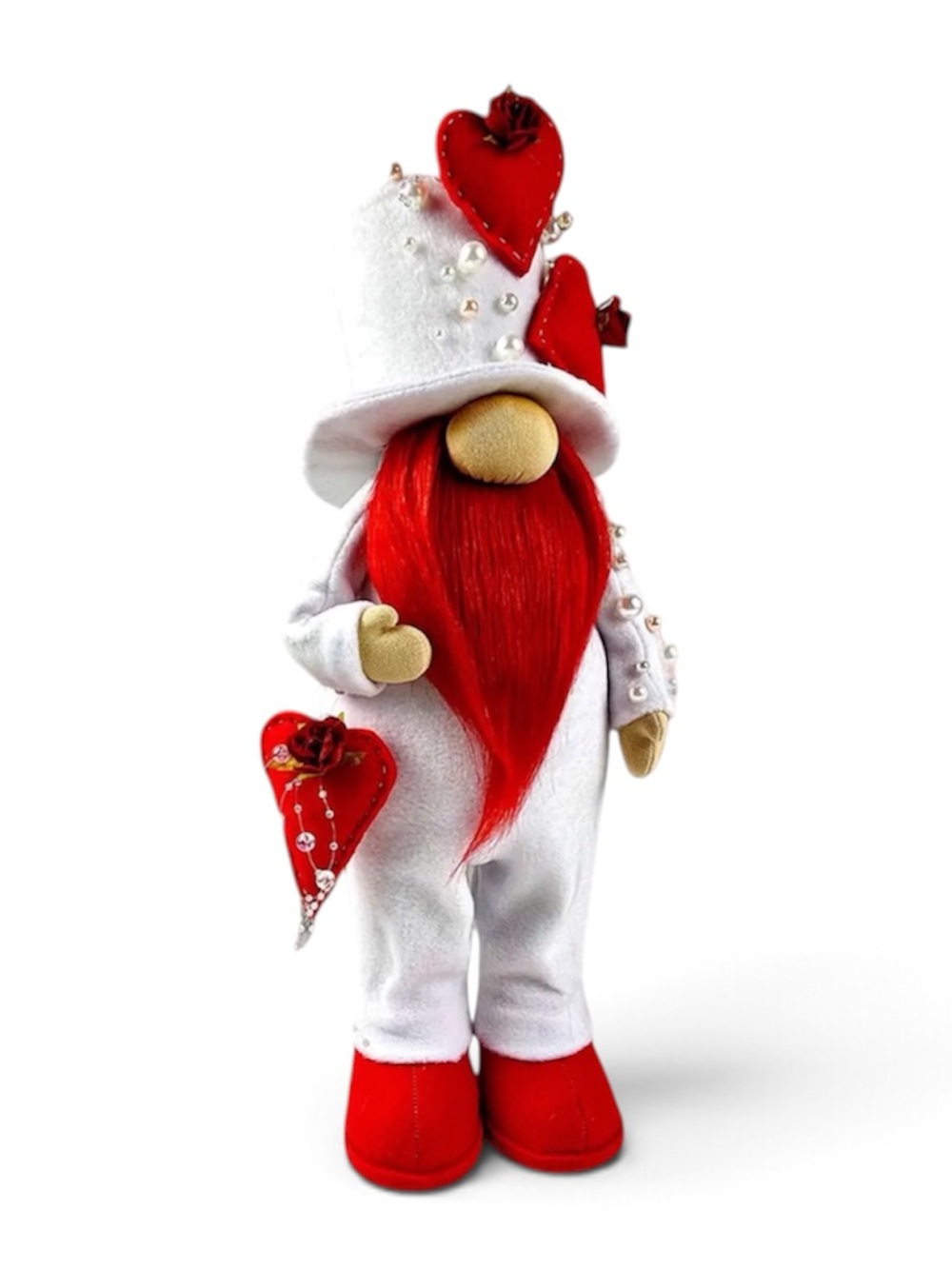 Handmade Valentine Scandinavian Gnome Plush Tomte | Premium Holiday Decor